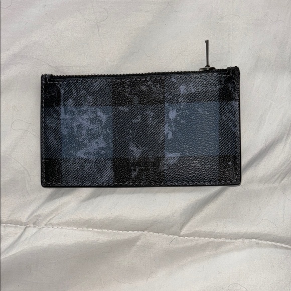 Coach Black and Blue Checkered Wallet - Picture 1 of 3